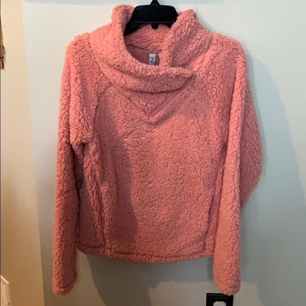 Pink Sherpa hoodie by Zella